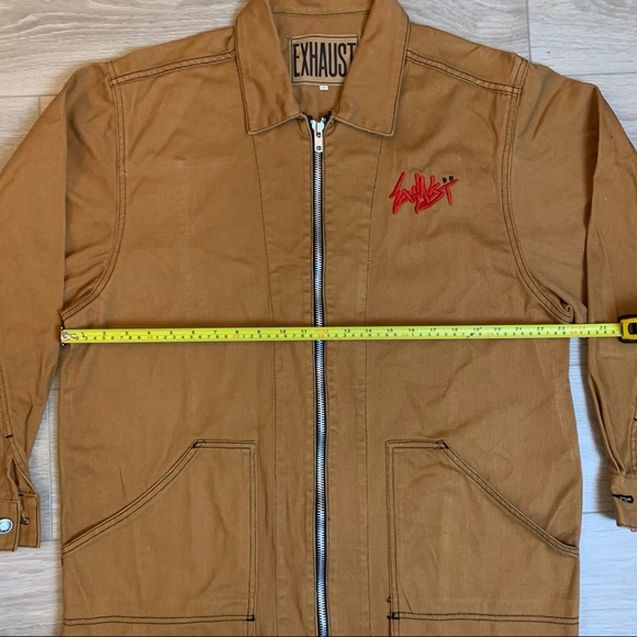 Rare 90's Hip Hop Exhaust Yellow Denim Jacket - Picture 7 of 12